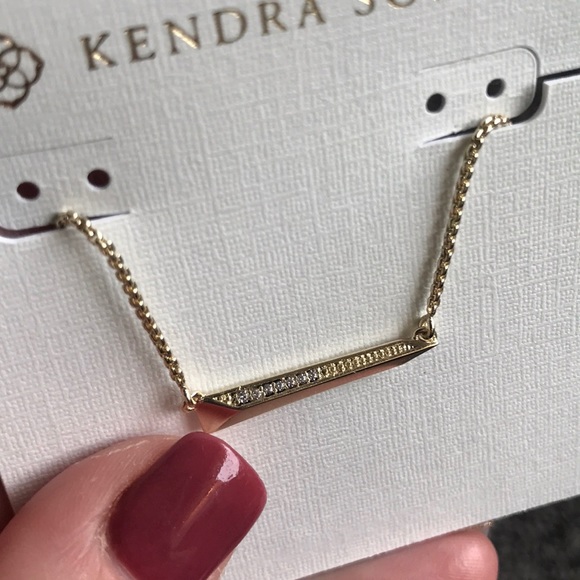 Kendra Scott Gold Elliot Necklace Silver Gem Stone - Picture 3 of 8